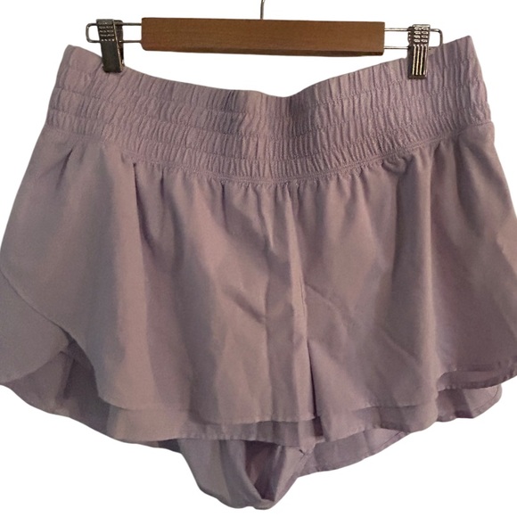 Calia Women’s 3” Step Up Woven High Rise Petal Hem Shorts Lavender & Coral XXL - Picture 2 of 3